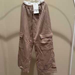 Zara Beige Cargo Trousers